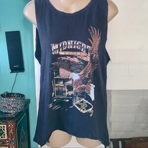 VINTAGE SPELL DESIGNS MIDNIGHT RIDER TANK TOP S UNICORN